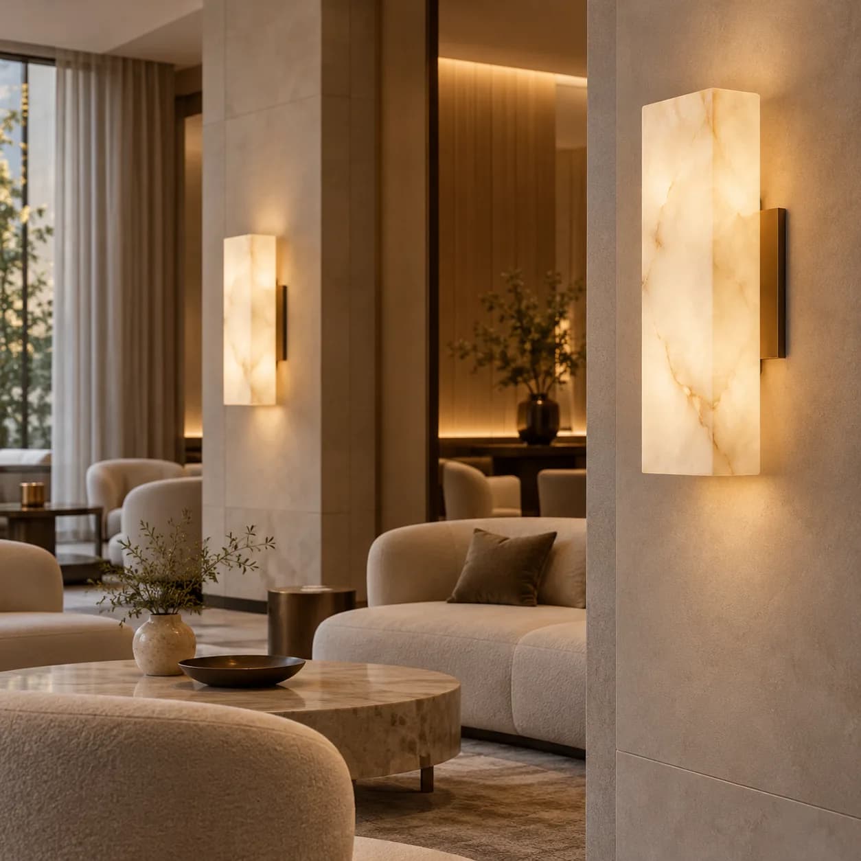 Alabaster-style decorative lighting concept